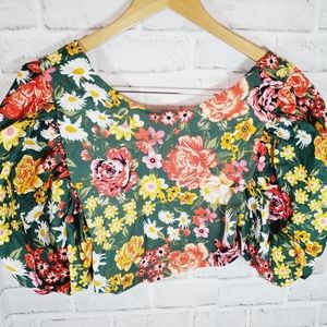 Zara floral short sleeve shirt size small NWT yellow